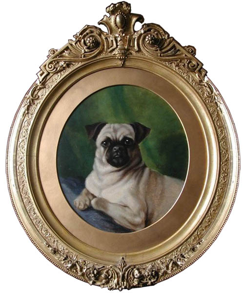 Click to see full size: Pug painting by H.W Holder