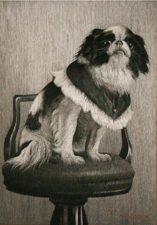 Click to see full size: Japanese Chin Silk Embroidery