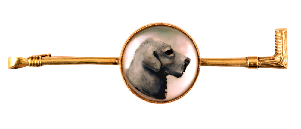 Click to see full size: Sealyham Terrier Crystal Brooch