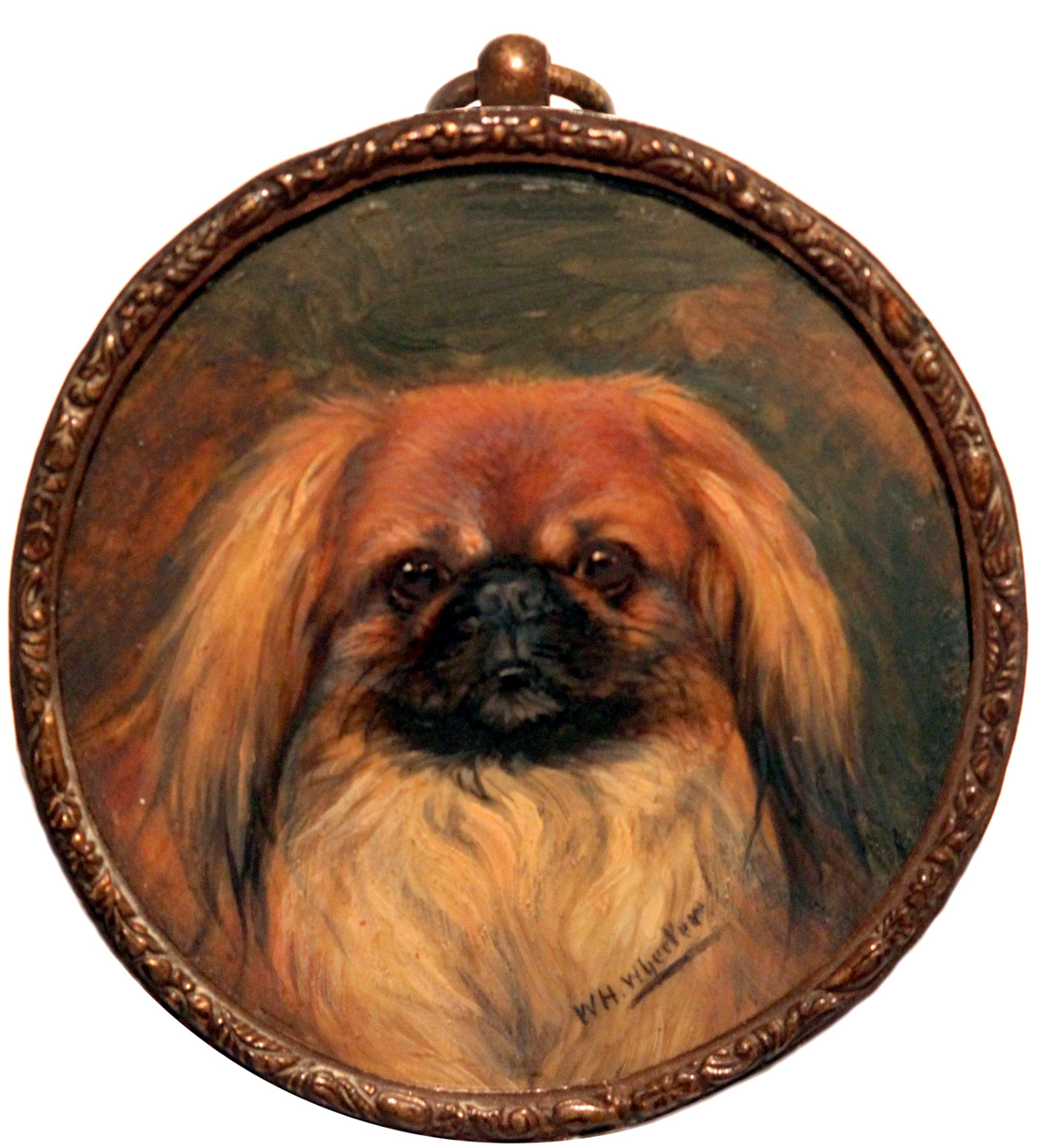 Click to see full size: Miniature of a Pekingese by Alfred Wheeler