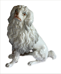 Click to see full size: Seated Meissen Poodle- Seated Meissen Poodle   