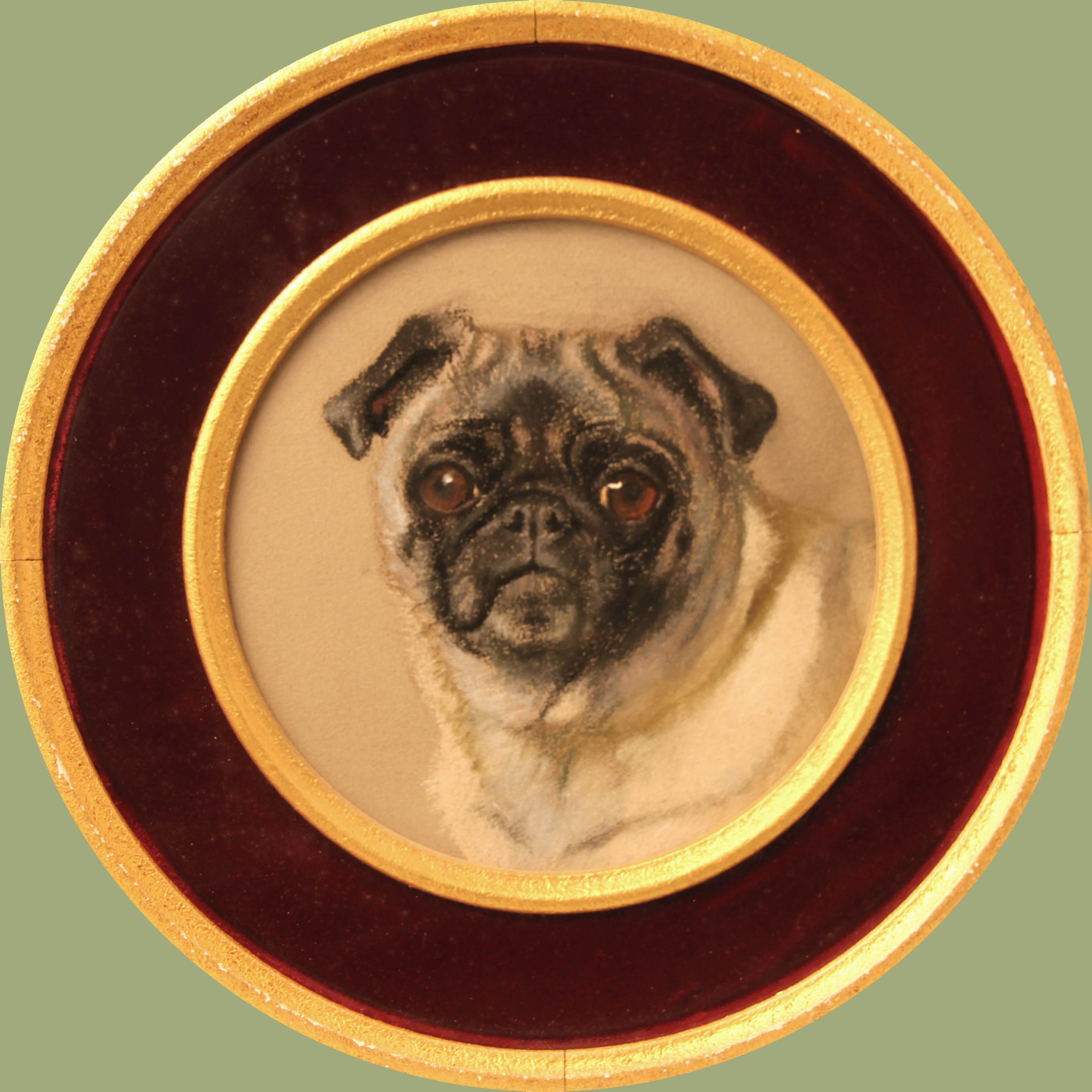 Click to see full size: Pair of Pugs By Phyllis Binet (RED)- Pair of Pugs By Phyllis Binet (RED)