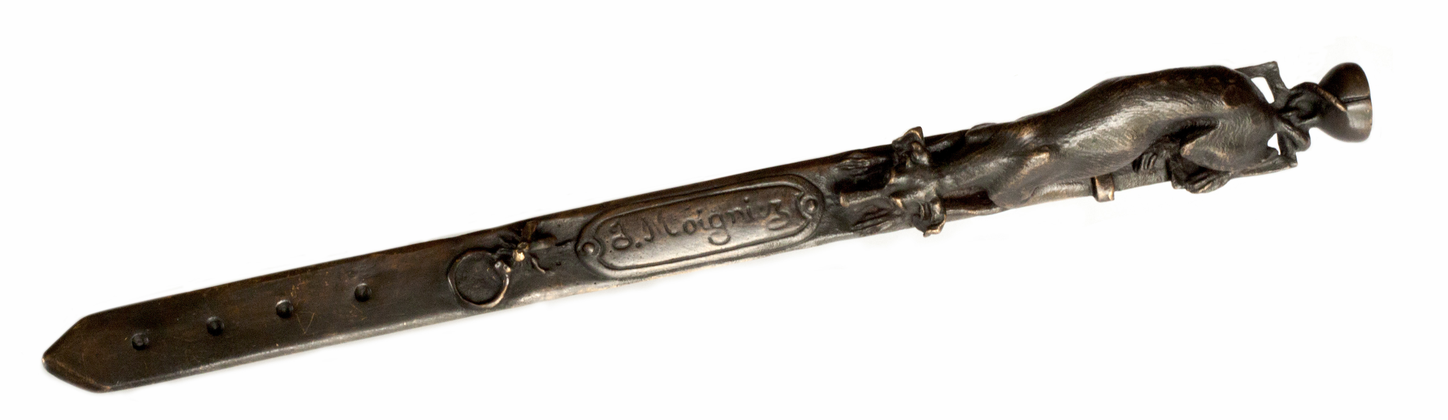 Click to see full size: Letter opener of  Setter by Jules Moigniez (French, 1835-1894)