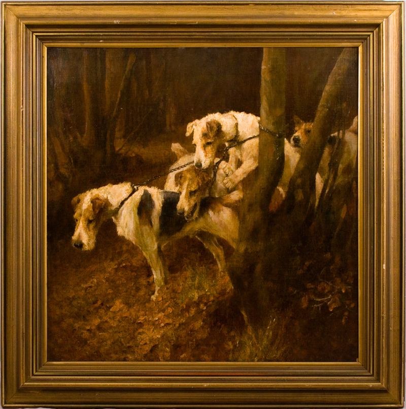 Click for larger image: Wire Fox Terrier oil painting by Aurthur Wardle (1864-1949) - Wire Fox Terrier oil painting by Aurthur Wardle (1864-1949)