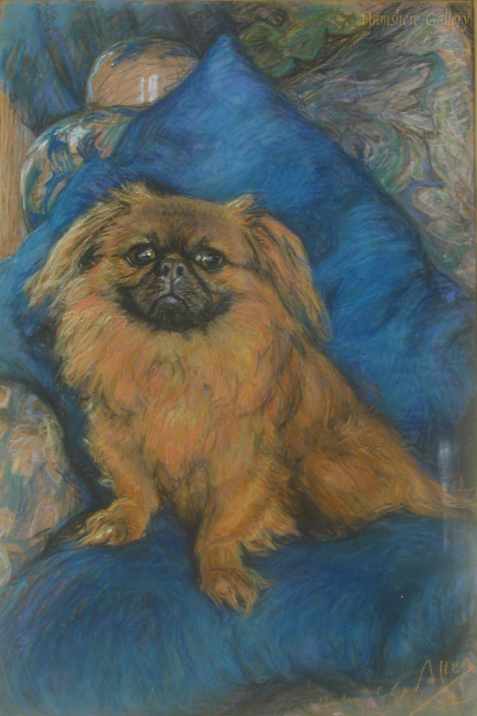 Click to see full size: Pastel of the Pekingese, “Jero’s Pu Zin” by Robert C G Allen