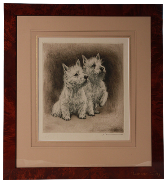 Click for larger image: West Highland Terriers by Hermann Fritz Neumann Frammed - West Highland Terriers by Hermann Fritz Neumann Frammed