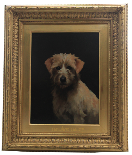 Click for larger image: A Victorian oil on canvas of a Norfolk Terrier by “Henry ....” - A Victorian oil on canvas of a Norfolk Terrier by “Henry ....”<br />
