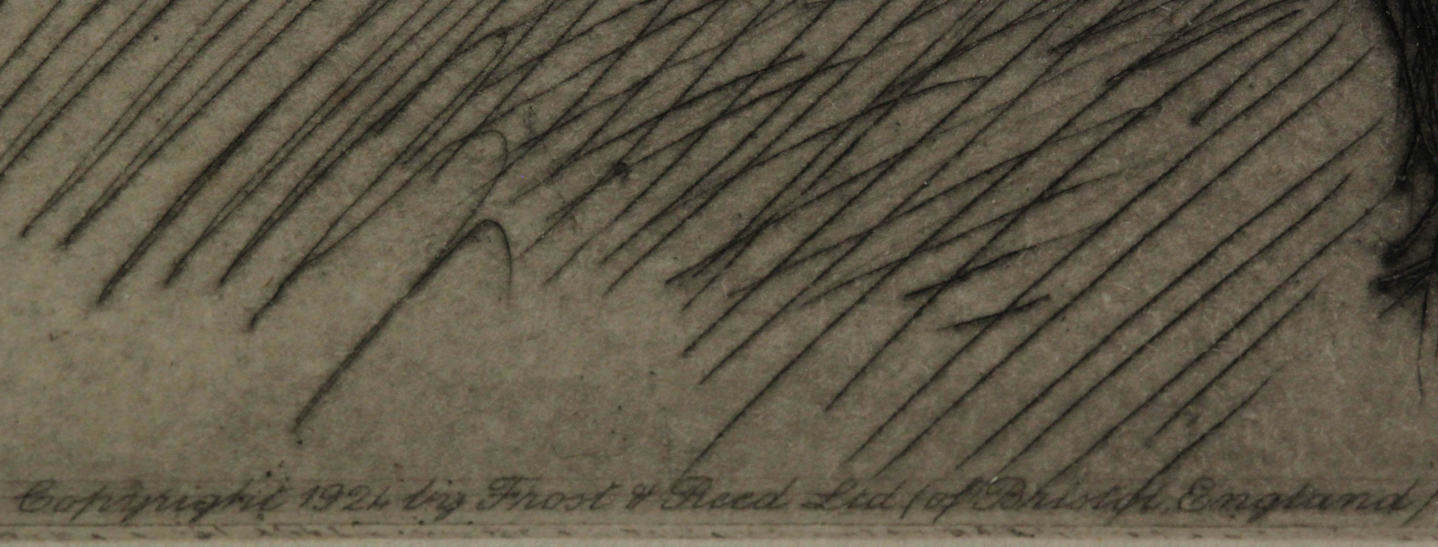 Click for larger image: Scottish Deerhound etching by Herbert Thomas Dicksee signature - Scottish Deerhound etching by Herbert Thomas Dicksee signature