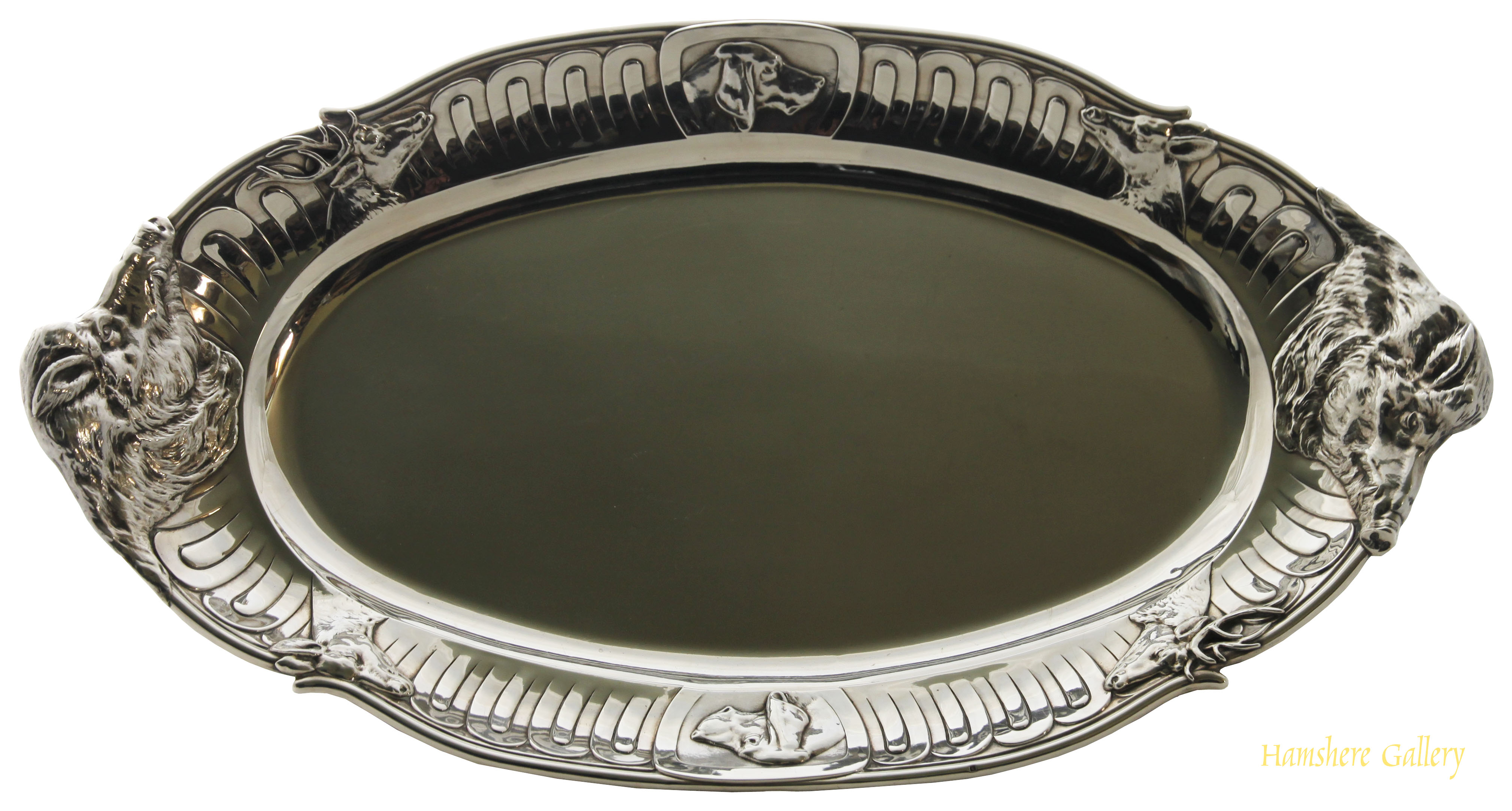 Click for larger image: Silver Tiffany & Company, Paris hunting tray - Silver Tiffany & Company, Paris hunting tray