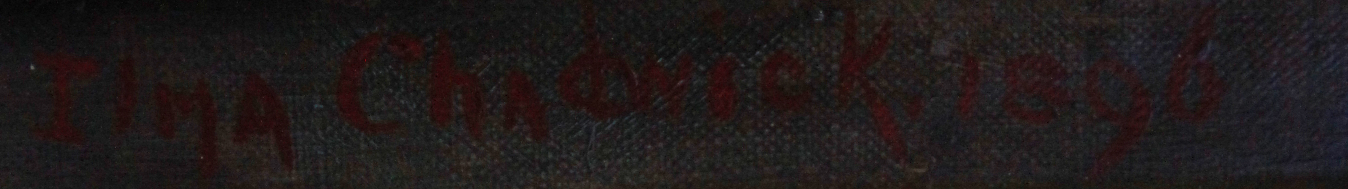 Click for larger image: An oil of a Jack Russell in basket Emma signature - An oil of a Jack Russell in basket Emma signature