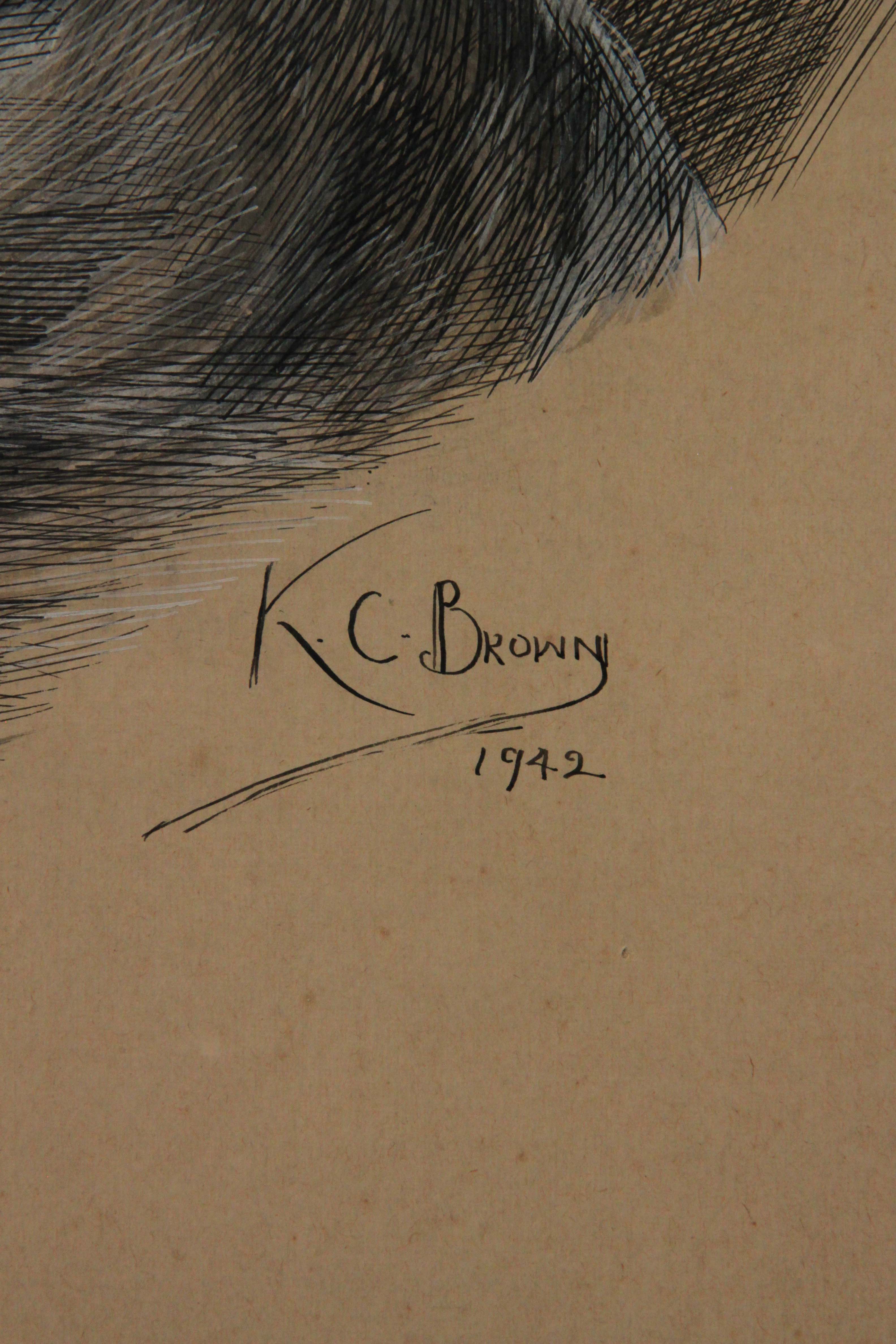 Click for larger image: Cocker Spaniel drawing by Katherine C Brown signature - Cocker Spaniel drawing by Katherine C Brown signature