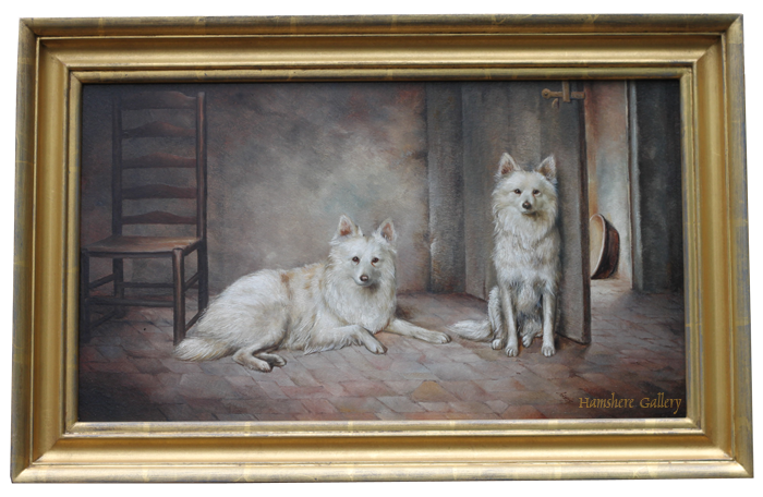 Click for larger image: Spitz type dogs monogrammed “JS” - Spitz type dogs monogrammed “JS”