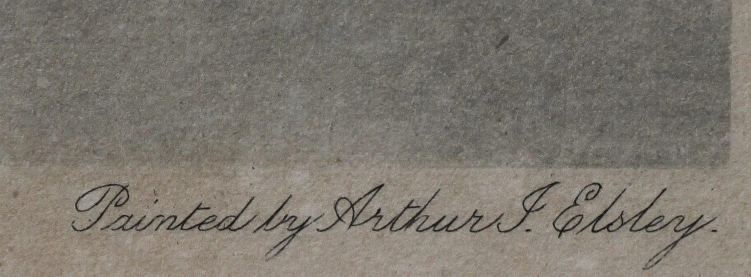 Click for larger image: on India Proof of children and Rough Collie after Arthur J Elsley  - on India Proof of children and Rough Collie after Arthur J Elsley 