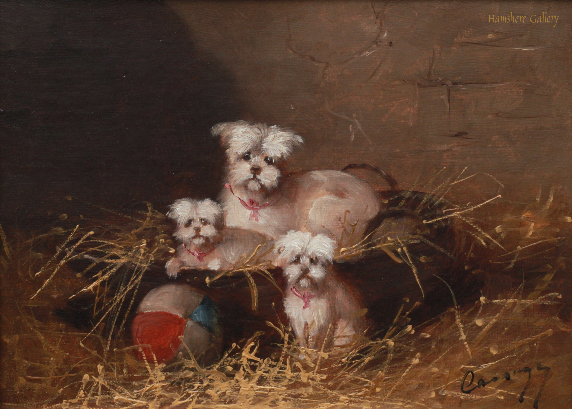 Click to see full size: Oil on canvas of Maltese type by Caranby Jules l Chardigny