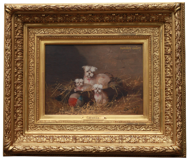 Click for larger image: Oil on canvas of Maltese type by Caranby Jules l Chardigny - Oil on canvas of Maltese type by Caranby Jules l Chardigny