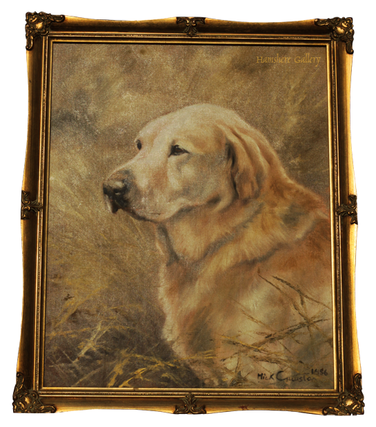 Click for larger image: oil on canvas board of a Labrador Mick Crawston  - oil on canvas board of a Labrador Mick Crawston 