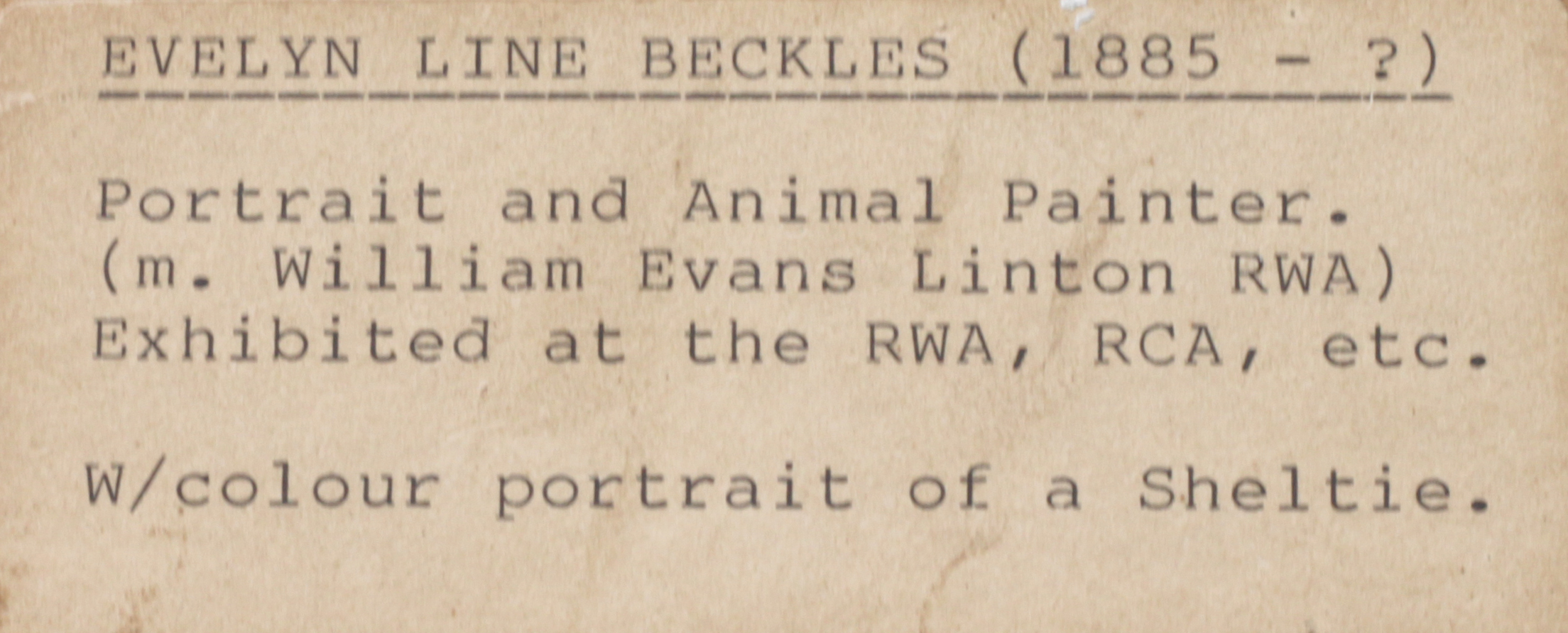 Click for larger image: Watercolour of a Shetland Collie Sheltie by Evelyn Lina Linton - Watercolour of a Shetland Collie Sheltie by Evelyn Lina Linton