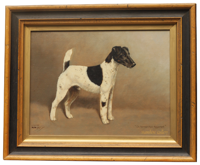 Click for larger image: Oil of the Smooth-haired Fox Terrier Ch Herman by William Lucas Lucas - Oil of the Smooth-haired Fox Terrier Ch Herman by William Lucas Lucas