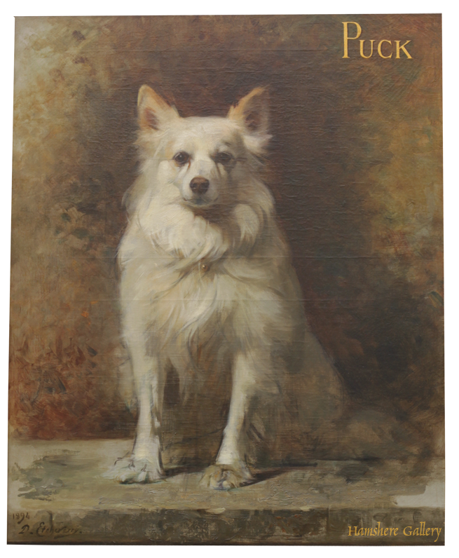 Click to see full size: Oil on canvas of the Spitz “PUCK” by Hubert-Denis Etcheverry 