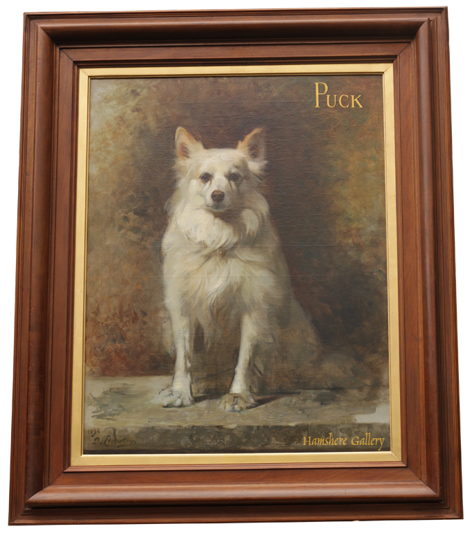 Click for larger image: Oil on canvas of the Spitz “PUCK” by Hubert-Denis Etcheverry - Oil on canvas of the Spitz “PUCK” by Hubert-Denis Etcheverry