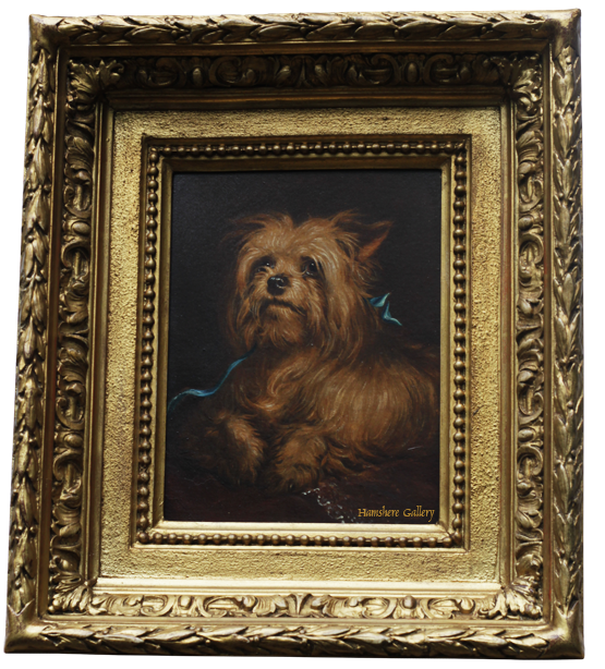 Click for larger image: Oil of an early Yorkshire Terrier type attributed to Thomas William Earl - Oil of an early Yorkshire Terrier type attributed to Thomas William Earl