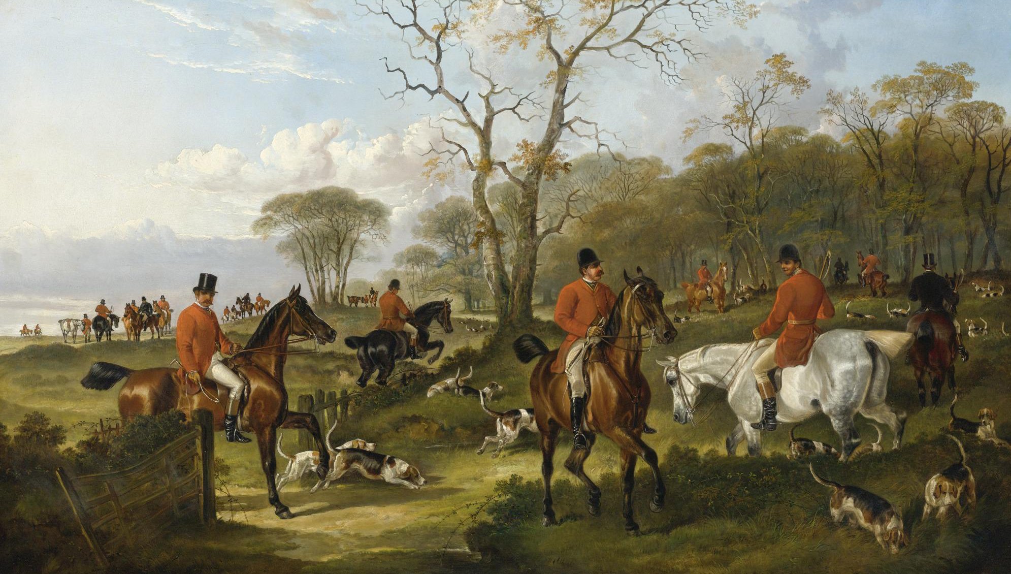 Click for larger image: A set of four hunting oils by Charles Waller Shayer - A set of four hunting oils by Charles Waller Shayer