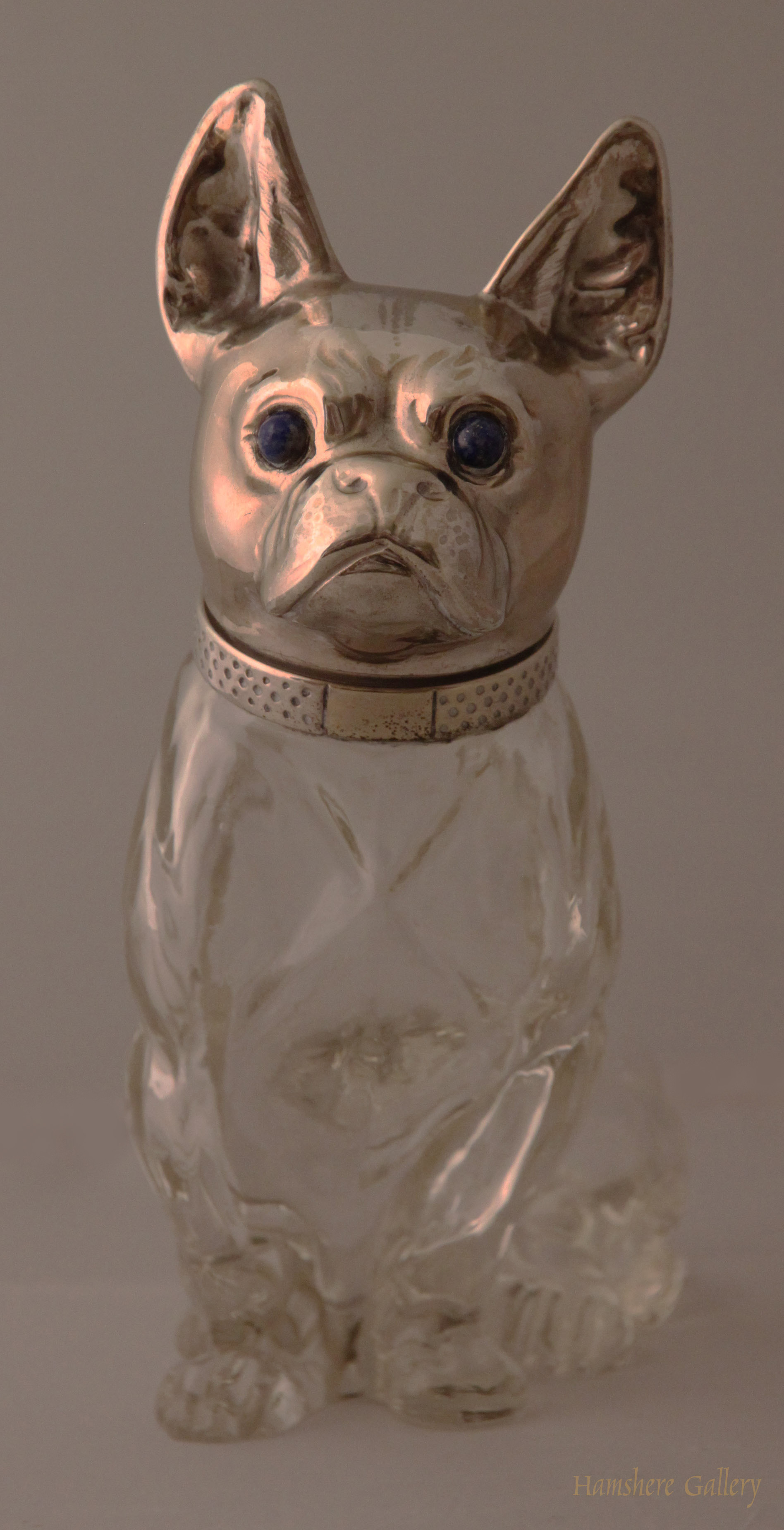 Click for larger image: Rock Crystal French Bulldog Decanter - Rock Crystal French Bulldog Decanter