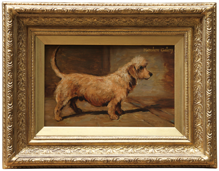 Click for larger image: Oil of a Dandie Dinmont by Cuthbert Edmund Swan - Oil of a Dandie Dinmont by Cuthbert Edmund Swan