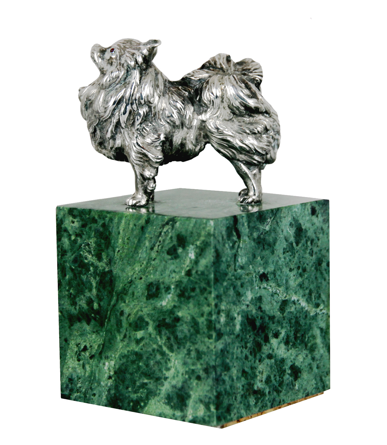 Click for larger image:  An English 1920’s Pomeranian paperweight by John Henry Hill  - An English 1920’s Pomeranian paperweight by John Henry Hill <br />
