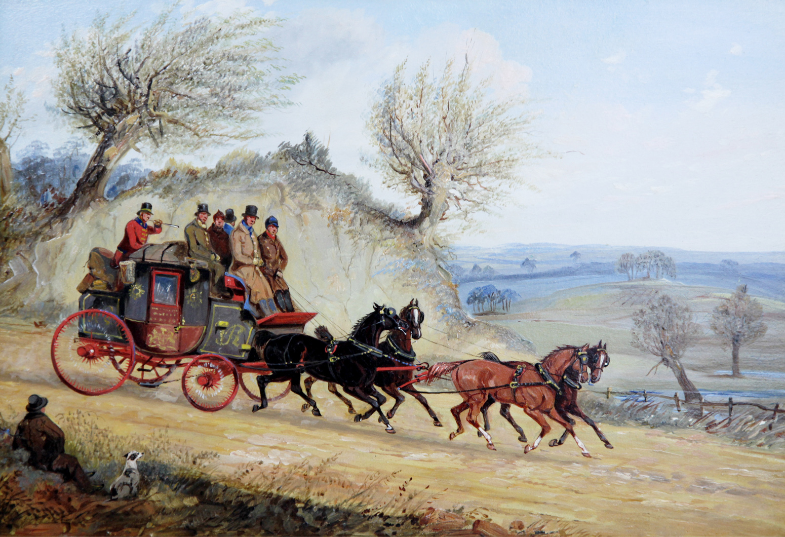 Click for larger image: Coaching oil, the Leeds Royal Mail by Samuel Henry Alken - Coaching oil, the Leeds Royal Mail by Samuel Henry Alken