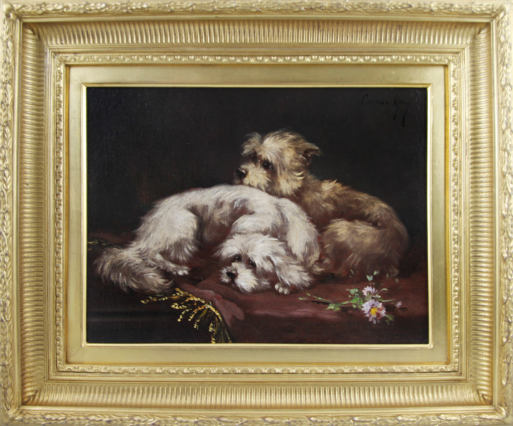 Click for larger image: Oil on canvas of Maltese type by Caranby Jules Chardigny   - Oil on canvas of Maltese type by Caranby Jules Chardigny  