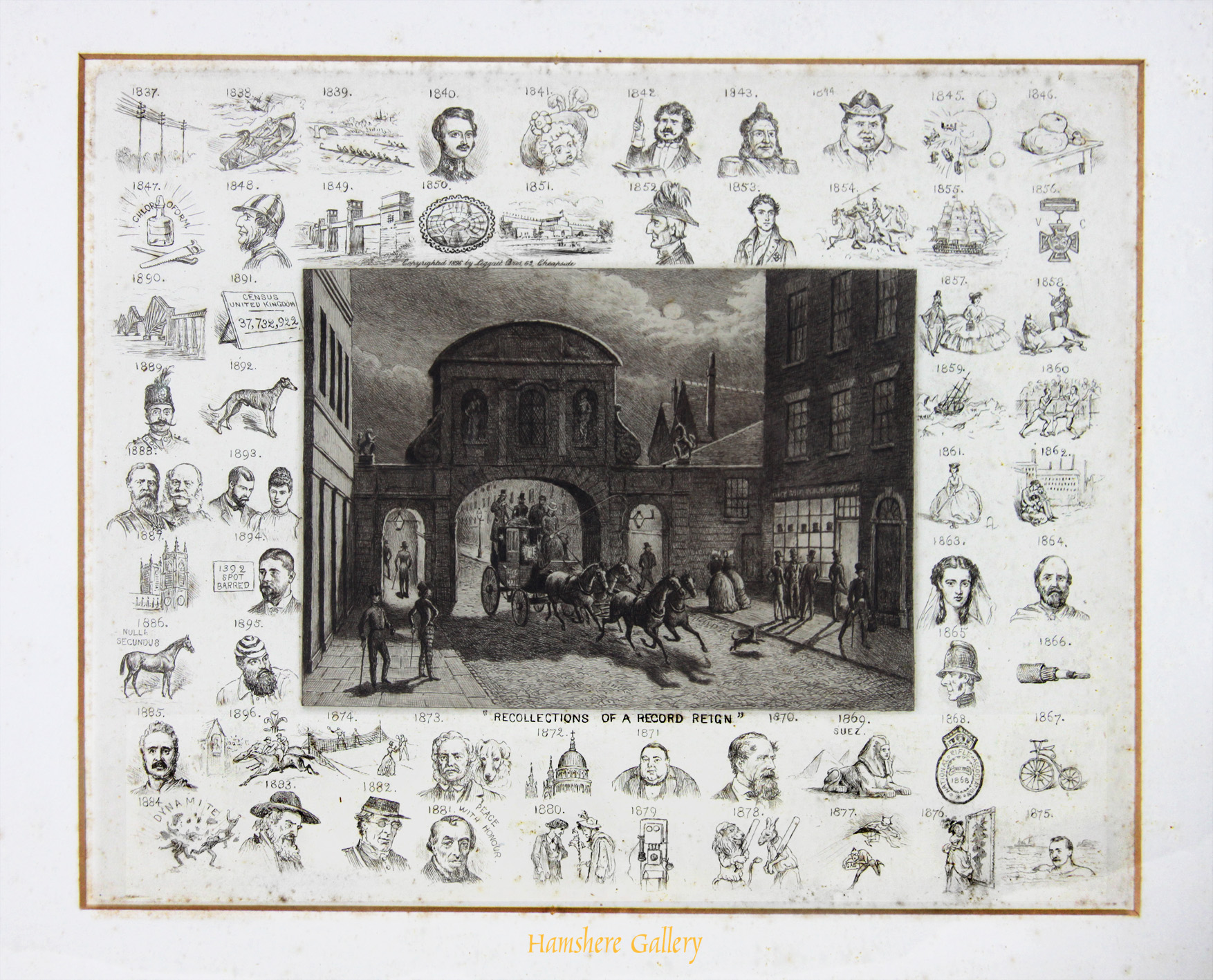 Click to see full size: �Recollections of a Record Reign� dry point etching of Poodle, English Bulldog, Scottish Terrier and Irish Terrier by Frank Paton (English, 1856-1909)- �Recollections of a Record Reign� dry point etching of Poodle, English Bulldog, Scottish Terrier and Irish Terrier by Frank Paton (English, 1856-1909)