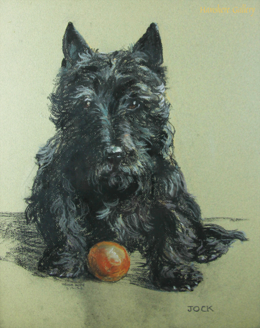 Click to see full size: Scottish terrier pastel jock by truda hope panet (english, 20th century)