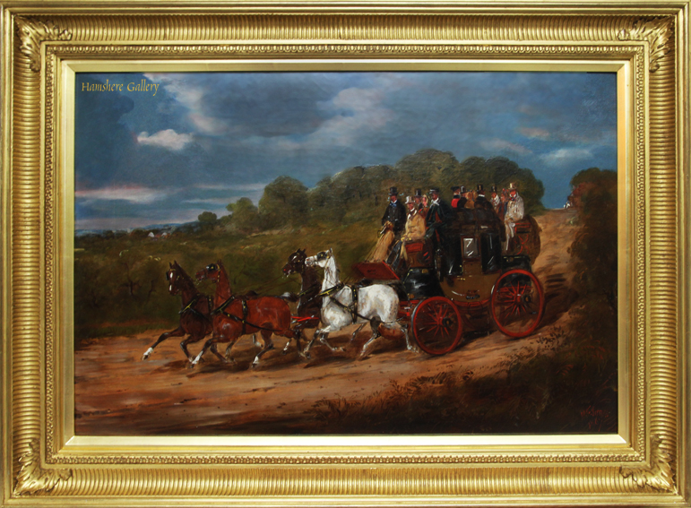 Click for larger image: Royal Mail coaching oil by H. F Jones (English, op, 1860–1870) - Royal Mail coaching oil by H. F Jones (English, op, 1860–1870)