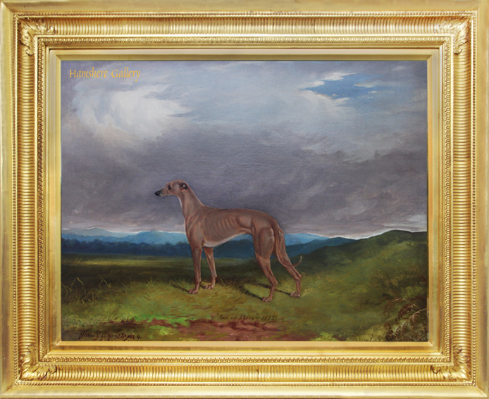 Click for larger image: Oil on canvas of the celebrated Greyhound  - Oil on canvas of the celebrated Greyhound 