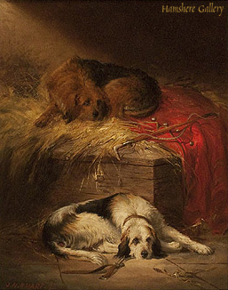 Click to see full size: Otterhound oil by Joseph Henry Sharp  (American  1859-1953) STOLEN