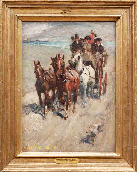Click for larger image: A coaching oil by Cecil Charles Windsor Aldin RBA (1870-1935) - A coaching oil by Cecil Charles Windsor Aldin RBA (1870-1935)