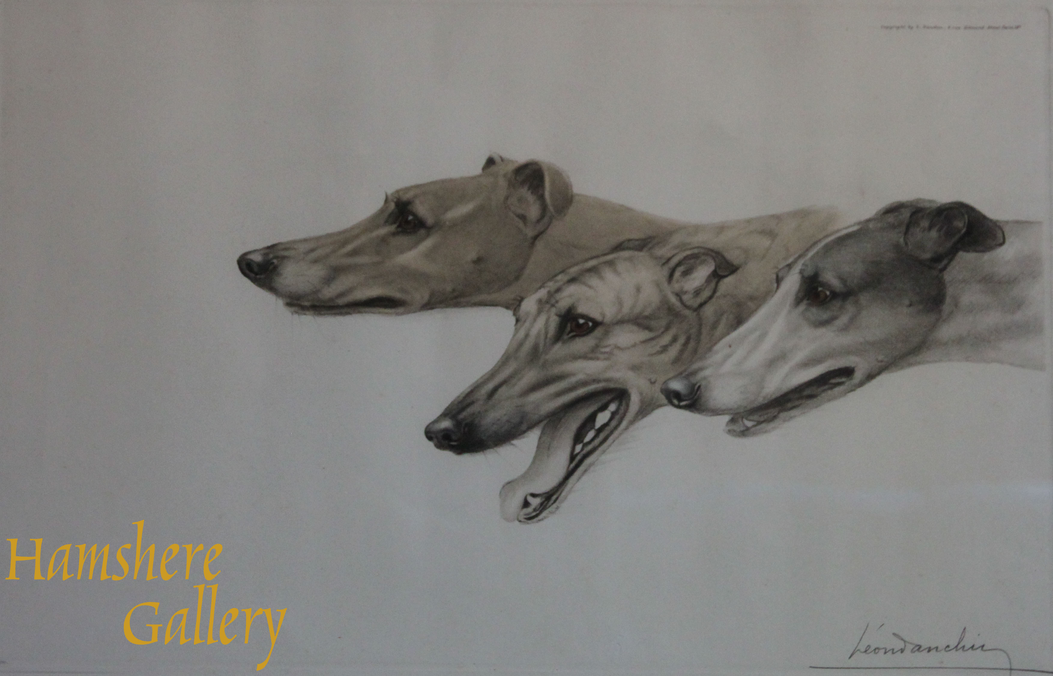 Click to see full size: Greyhounds by Leon Danchin (French, 1887-1939)