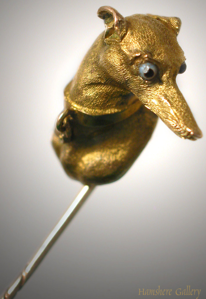 Click to see full size: Gold Greyhound Stick Pin