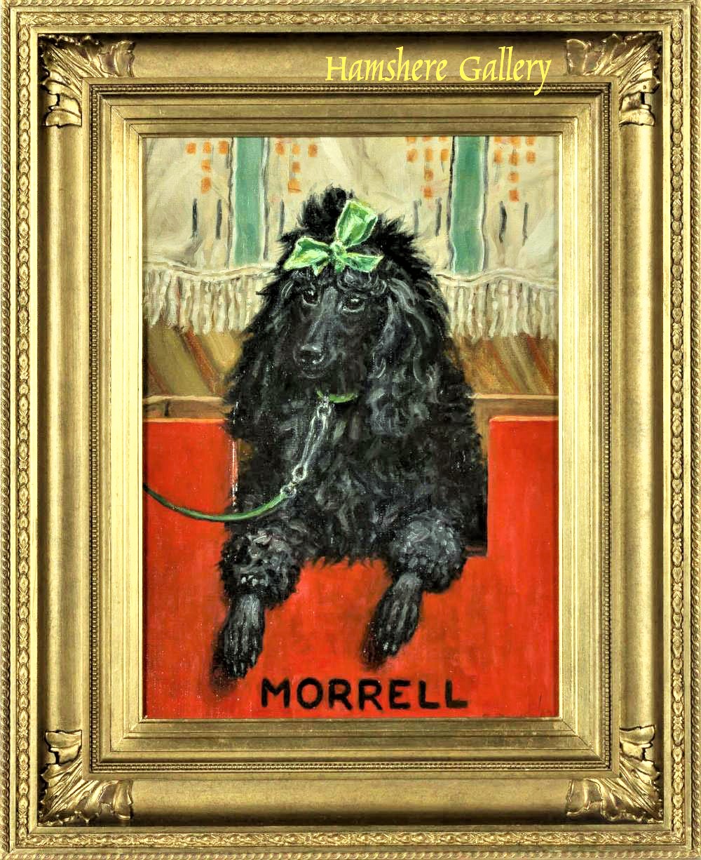 Click for larger image: Oil painting on canvas board of poodle by Thomas Frederick Daws RA(English , 1878-1956) - Oil painting on canvas board of poodle by Thomas Frederick Daws RA(English , 1878-1956)