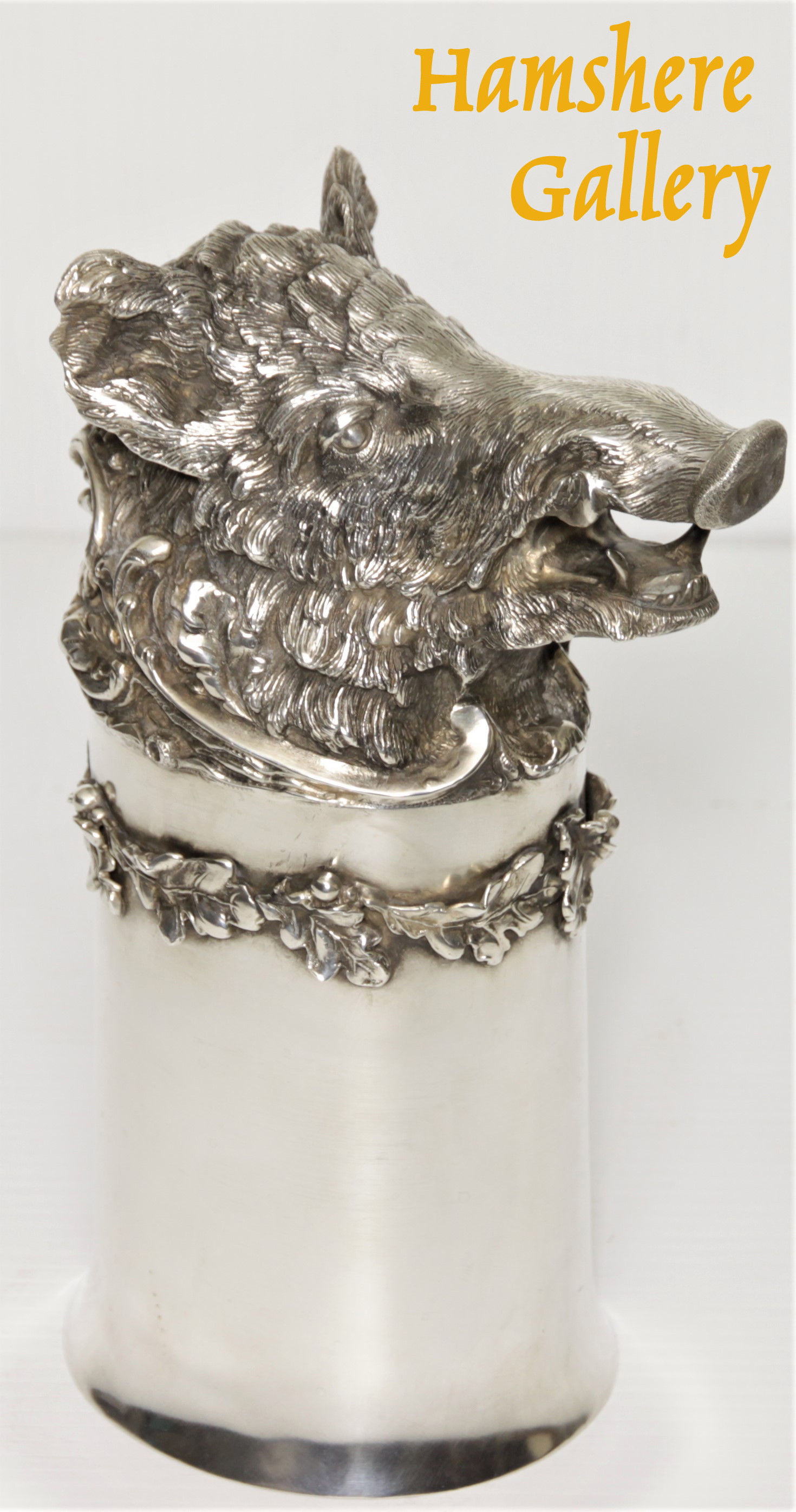 Click to see full size: Large silver stirrup cup by Karl Kurz of Kesselstadt