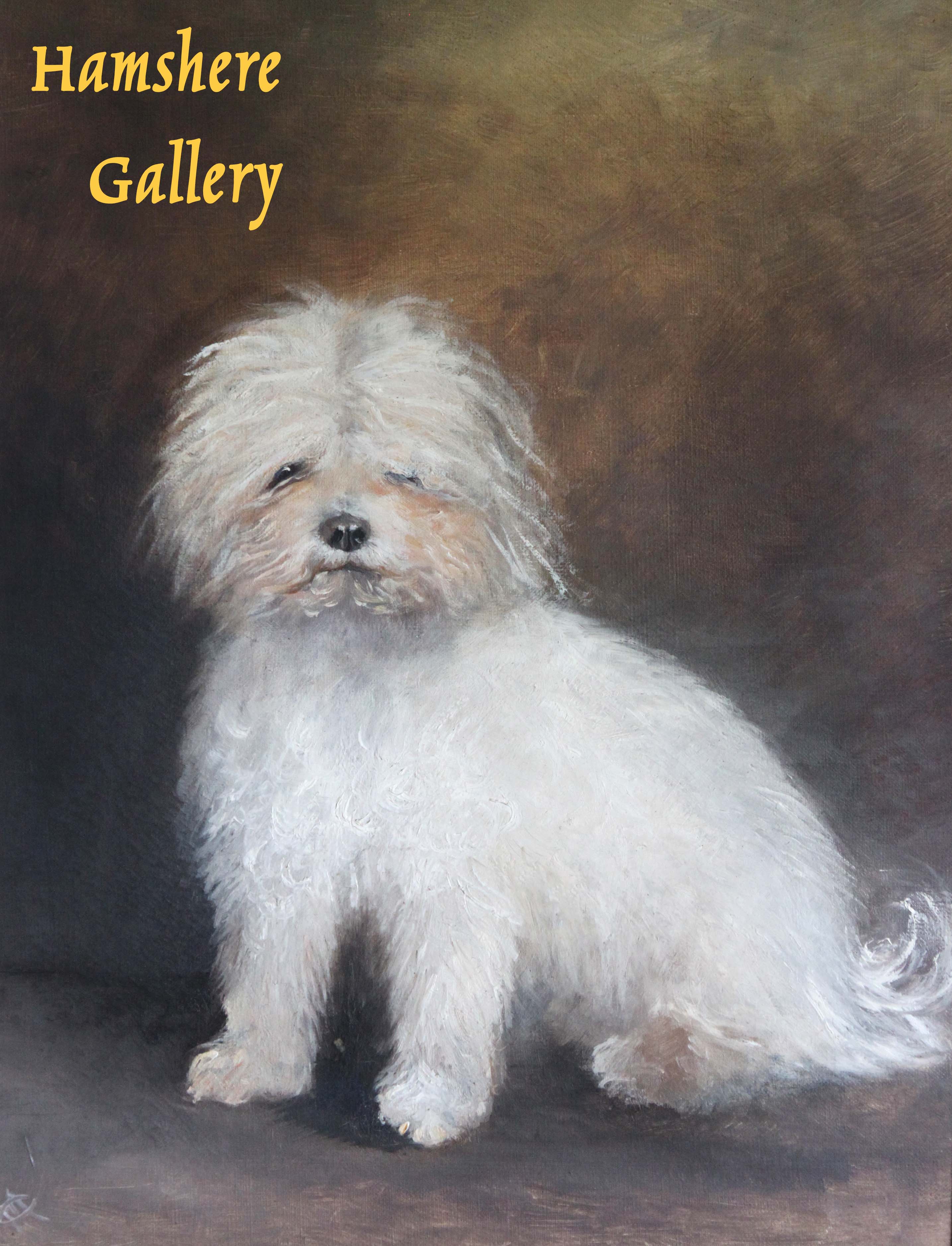 Click to see full size: “Bubbley” Oil of a Bichon by Horatio Henry Couldery (English, 1832 - 1893)- “Bubbley” Oil of a Bichon by Horatio Henry Couldery (English, 1832 - 1893)