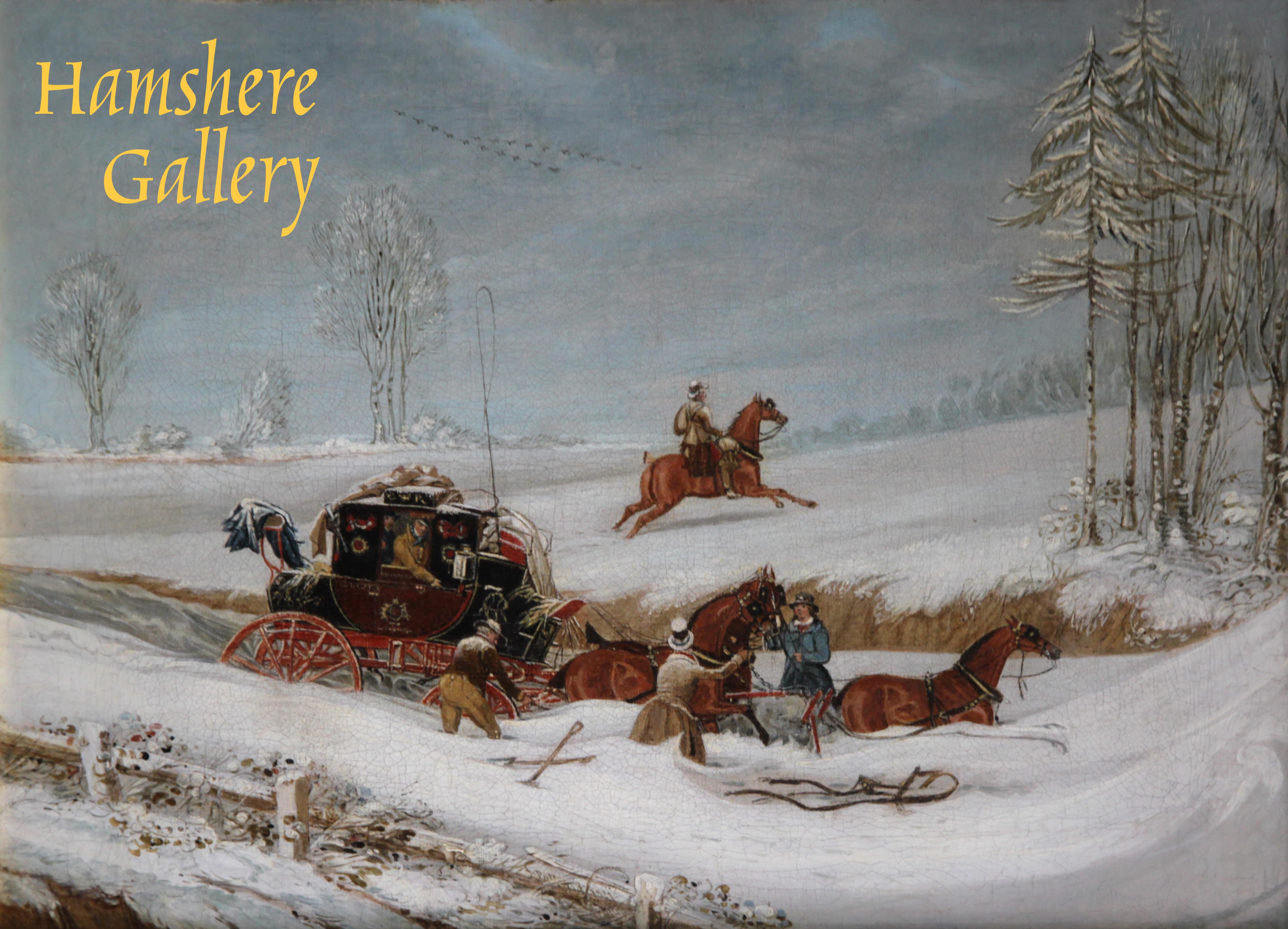 Click to see full size: The York and Edinburgh Royal Mail Coach trapped in a snow drift by James Pollard (English, 1792â€“1867) 
