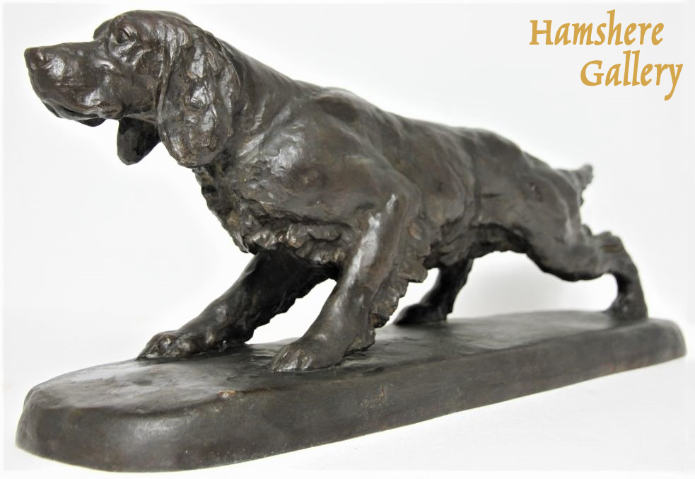 Click to see full size: â€œFrancoeur de Meilissaâ€ English Setter bronze by Richard Fath (French, 1900-1952)