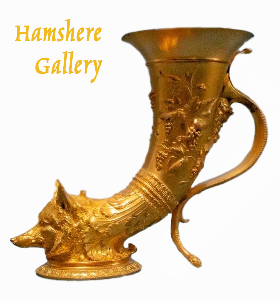 Click to see full size: 19th century, Rhyton, fox head bronze vase by Maison F Barbedienne (French, 1810 – 1892) for Louis-Constant Sévin (French, 1821-1888)- 19th century, Rhyton, fox head bronze vase by Maison F Barbedienne (French, 1810 – 1892) for Louis-Constant Sévin (French, 1821-1888)