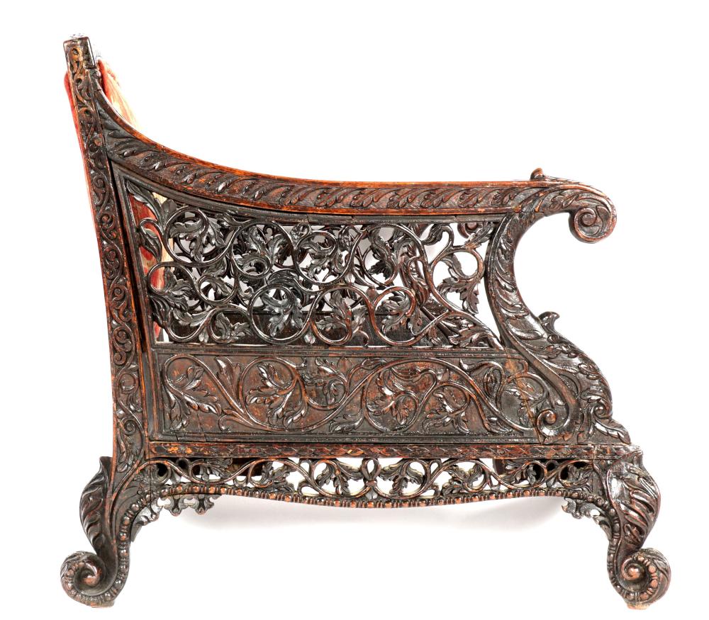 Click for larger image: Rare mid-19th Anglo- Indian hardwood dog / cat bed - Rare mid-19th Anglo- Indian hardwood dog / cat bed