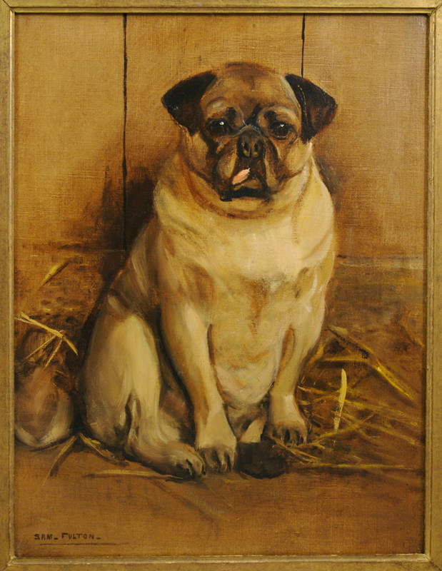 Click to see full size: Pug oil painting by Samuel Fulton 