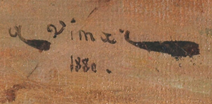 Click for larger image: French Bulldog oil by Nicolas Stanislas-Auguste Vimar (French, 1851-1916) - French Bulldog oil by Nicolas Stanislas-Auguste Vimar (French, 1851-1916)